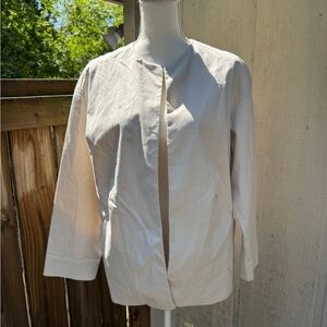 Lafayette 148 New York Cream Tan Blazer Lightweight Open Front